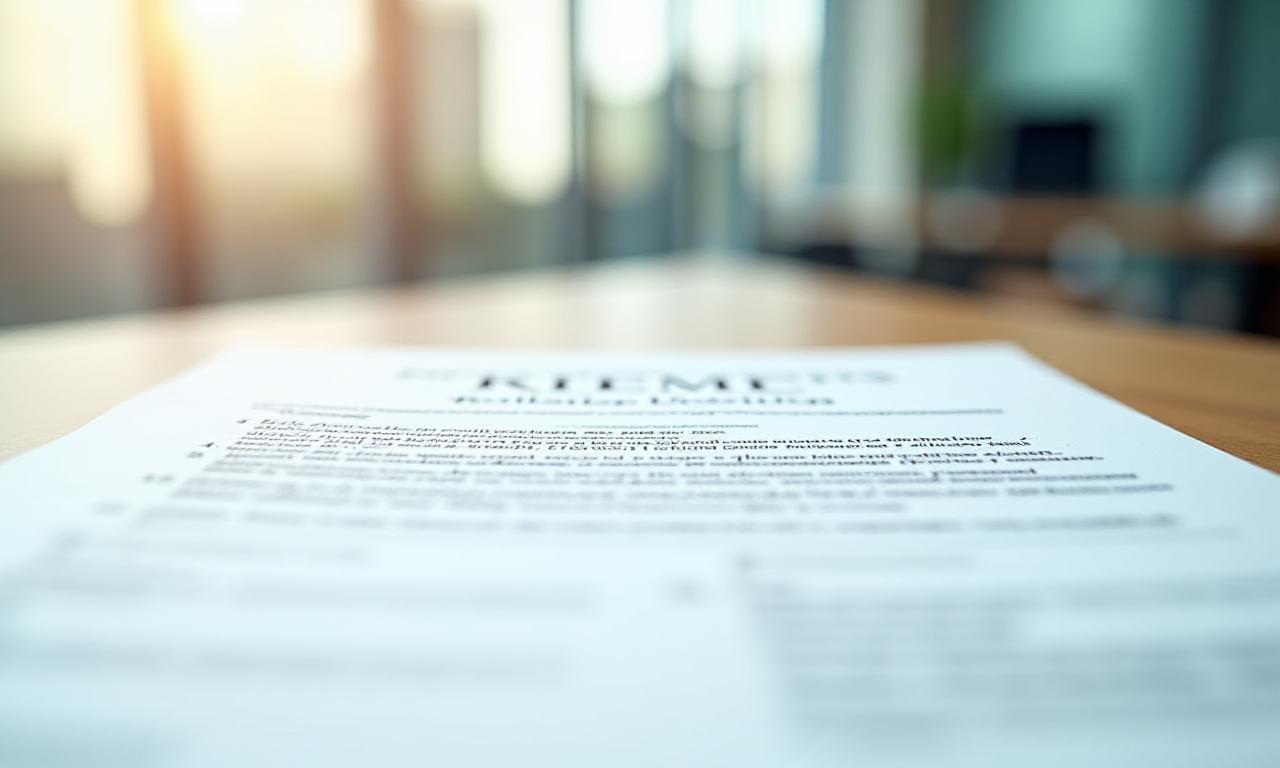 Close up of a professional logistics contract on a desk
