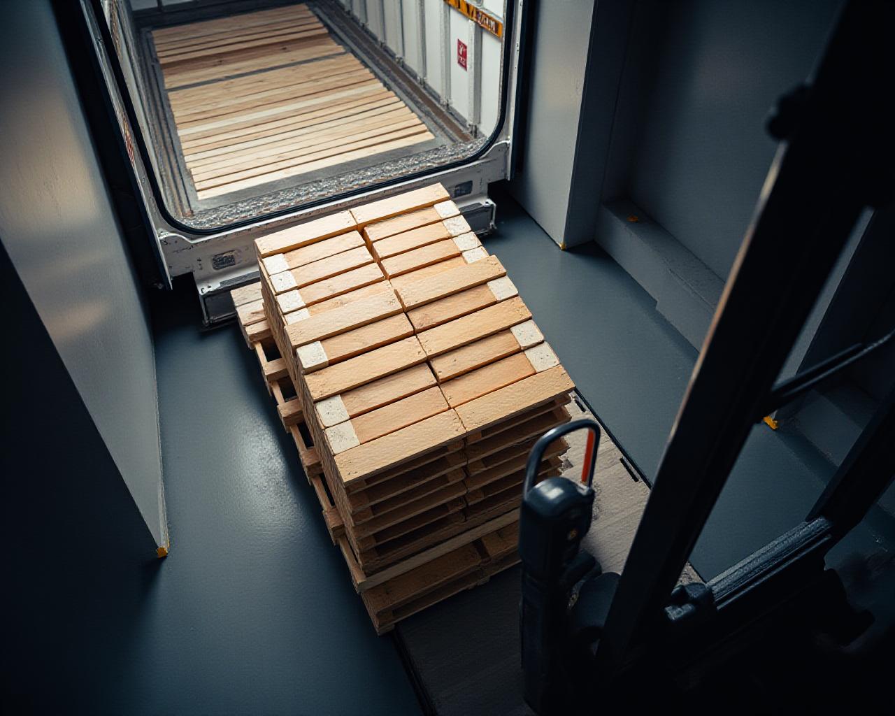 Loading cargo into a dedicated transport vehicle